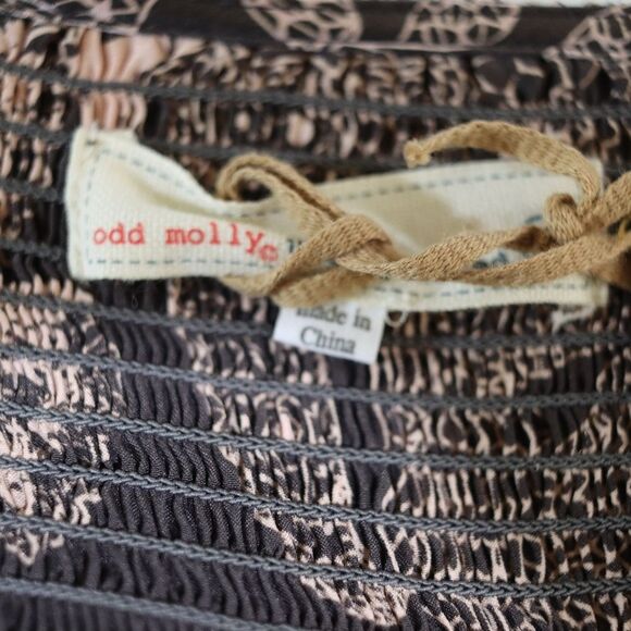 Odd Molly Silk Butterfly Print Purple Mini Dress Beaded Size 4 NWT - Picture 14 of 16